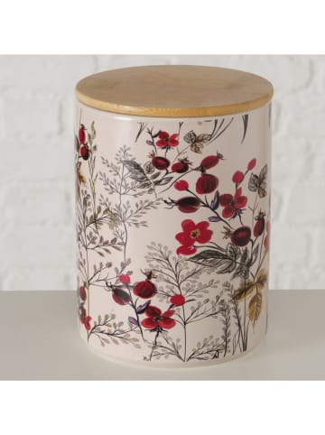 Boltze Vorratsdose "Rosehip" in Creme/ Rot - (H)16 x Ø 12 cm