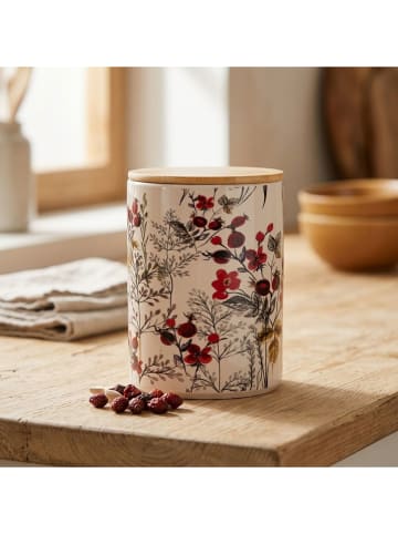 Boltze Pojemnik "Rosehip" w kolorze kremowo-czerwonym - wys. 16 x Ø 12 cm