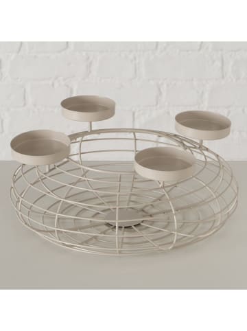Boltze Kerzenleuchter "Ringa" in Beige - (H)11 x Ø 27 cm