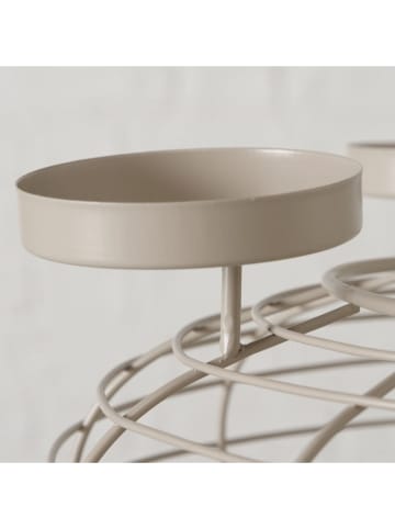 Boltze Kerzenleuchter "Ringa" in Beige - (H)11 x Ø 27 cm