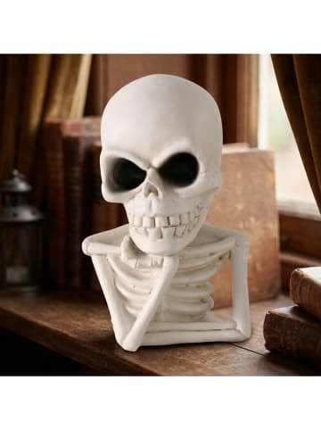 Boltze Dekofigur "Skull" in Weiß - (H)17 cm
