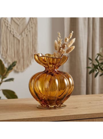 Boltze Vase "Blossa" in Hellbraun - (H)17 x Ø 16 cm