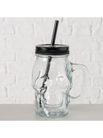Boltze Partybecher "Skulio" in Transparent/ Schwarz - 450 ml