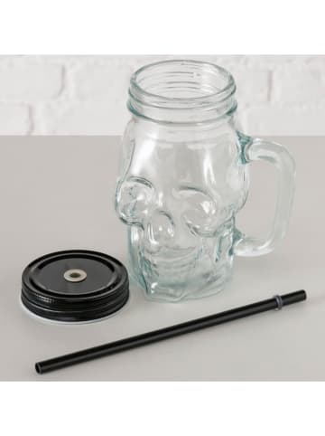 Boltze Partybecher "Skulio" in Transparent/ Schwarz - 450 ml