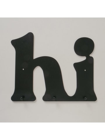 Boltze Garderobenhaken ''Hi'' in Schwarz - (B)38 x (H)30 x (T)2 cm