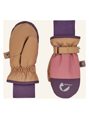 finkid Fäustlinge "Kirjava" in Hellbraun/ Rosa/ Lila