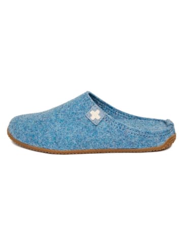 Hausschuhe "Gipfelkreuz" in Hellblau