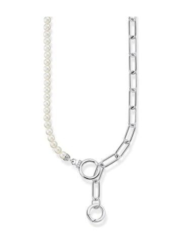 Thomas Sabo Srebrny naszyjnik z perłami - dł. 47 cm