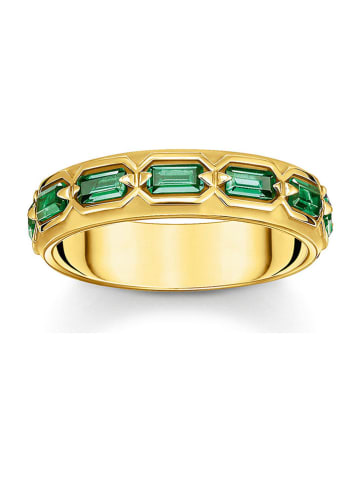 Thomas Sabo Pozłacany pierścionek z kryształami