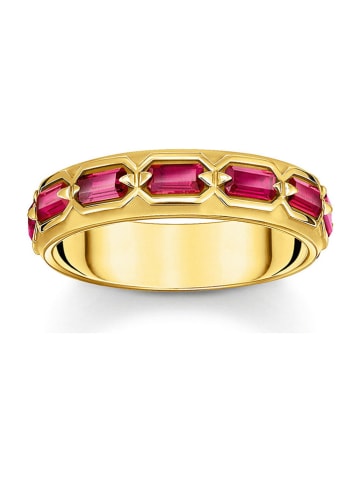 Thomas Sabo Pozłacany pierścionek z kryształami