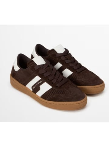 Marc O'Polo Shoes Leren sneakers "Court" donkerbruin