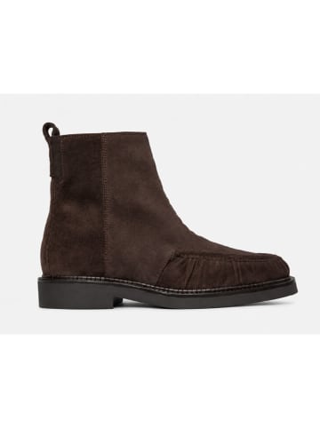 Marc O'Polo Shoes Skórzane botki "Erin" w kolorze ciemnobrązowym