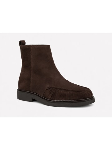 Marc O'Polo Shoes Skórzane botki "Erin" w kolorze ciemnobrązowym