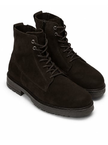 Marc O'Polo Shoes Skorzane botki "Rony 3' w kolorze ciemnobrązowym