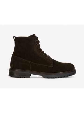 Marc O'Polo Shoes Skorzane botki "Rony 3' w kolorze ciemnobrązowym