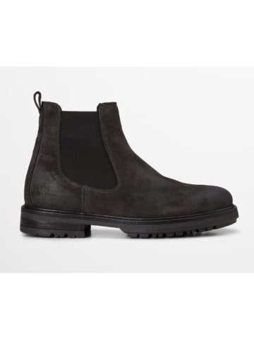 Marc O'Polo Shoes Skórzane sztyblety "Rony" w kolorze antracytowym
