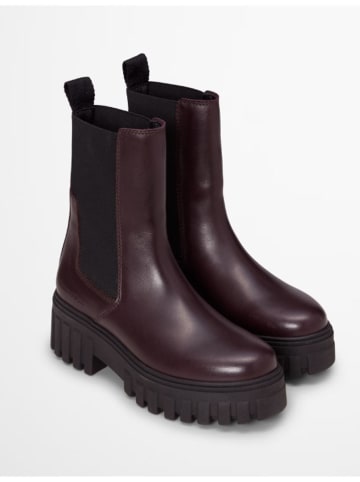 Marc O'Polo Shoes Skórzane sztyblety "Vala" w kolorze fioletowym