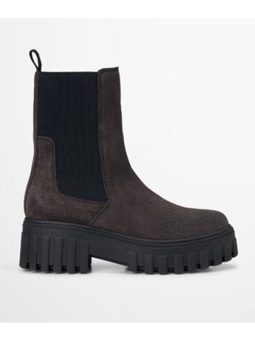 Marc O'Polo Shoes Skórzane sztyblety "Vala" w kolorze antracytowym