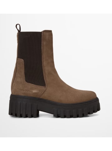 Marc O'Polo Shoes Skórzane sztyblety "Vala" w kolorze jasnobrązowym