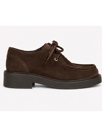 Marc O'Polo Shoes Leder-Bootsschuhe "Perla" in Dunkelbraun