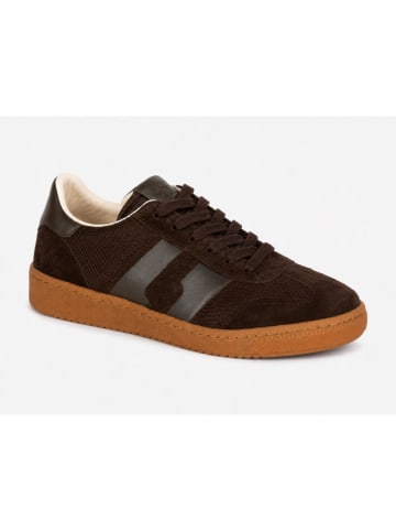 Marc O'Polo Shoes Leren sneakers "Court" donkerbruin