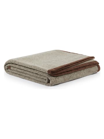 Lanerossi Wollen deken ''Marta'' bruin - (L)210 x (B)160 cm