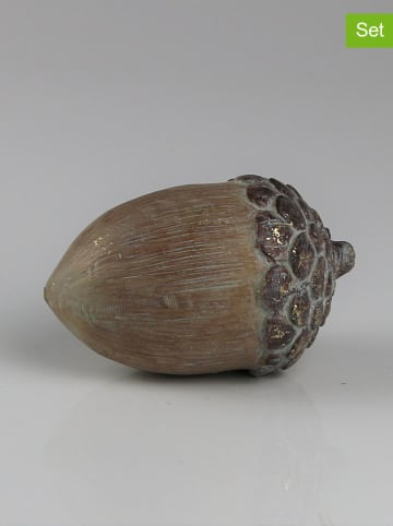 AM Design Dekoracje (2 szt.) "Acorn" w kolorze brązowym - wys. 8 cm