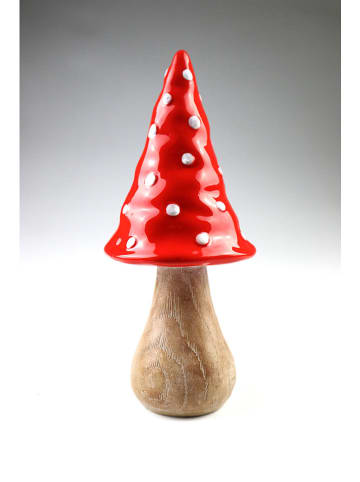 AM Design Dekofigur "Pilz" in Rot/ Hellbraun - (H)25 cm