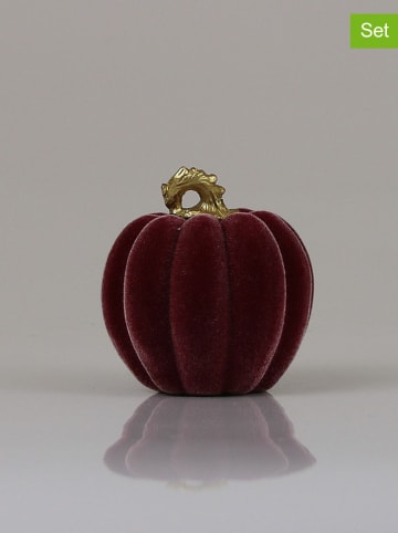 AM Design 2er-Set: Dekofiguren "Kürbis" in Bordeaux - (H)7 cm