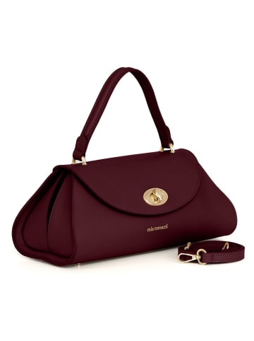 Mia Tomazzi Skórzana torebka "Bardelli" w kolorze bordowym - 33 x 15 x 15 cm