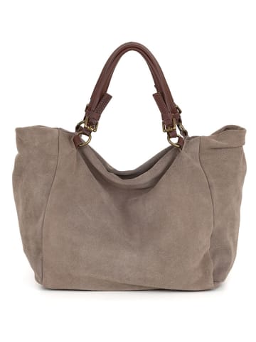 Mia Tomazzi Leder-Shopper "Gimignano" in Beige - (B)45 x (H)50 x (T)20 cm