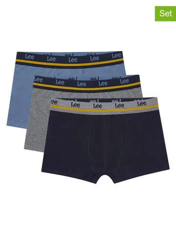 LEE Underwear Bokserki (3 pary) "Irving" w kolorze czarnym, szarym i błękitnym