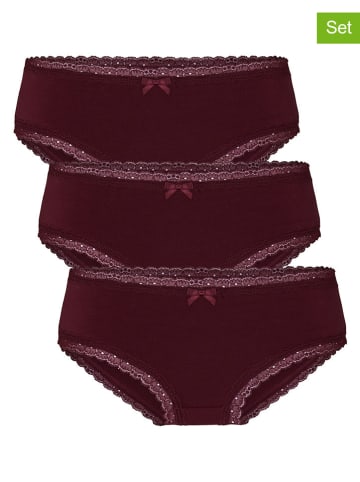 Hunkemöller 3er-Set: Slip "Georgia" in Bordeaux