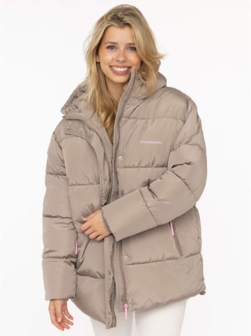 Zwillingsherz Doorgestikte jas beige
