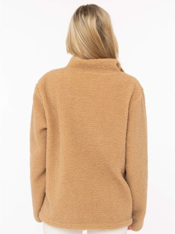 Zwillingsherz Fleece trui lichtbruin