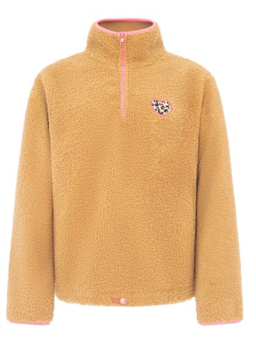 Zwillingsherz Fleece trui lichtbruin