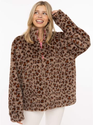 Zwillingsherz Fleece trui lichtbruin