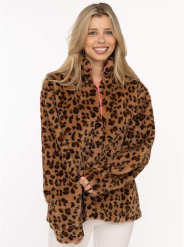Zwillingsherz Fleece trui lichtbruin
