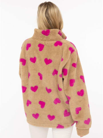 Zwillingsherz Fleece trui beige