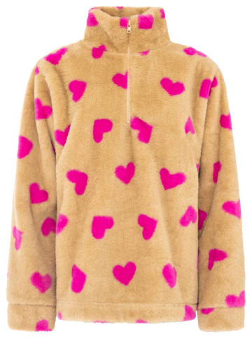 Zwillingsherz Fleece trui beige