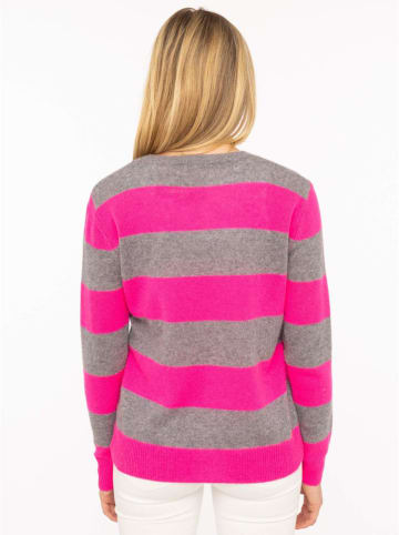 Kasjmieren trui roze/grijs