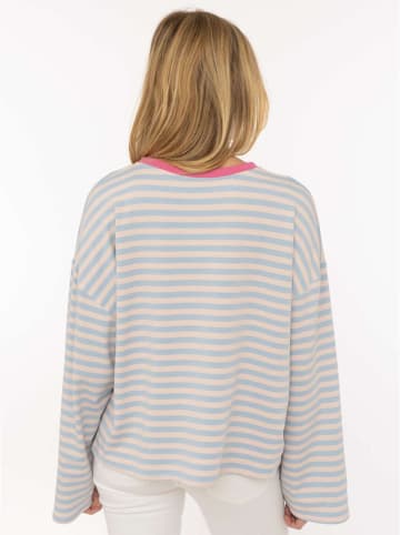 Zwillingsherz Longsleeve "Perfectly Imperfect" lichtblauw/beige