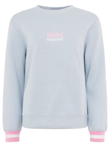Zwillingsherz Sweatshirt "Smile Everyday" lichtblauw
