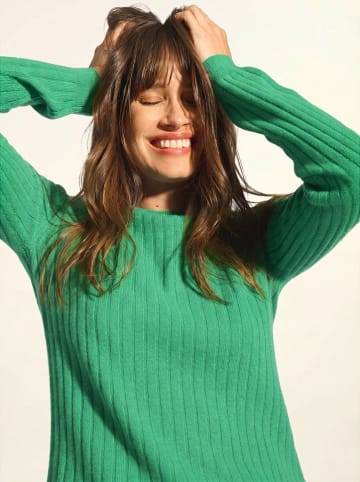 Just Cashmere Kasjmieren trui "Avana" groen