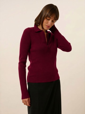 Just Cashmere Kasjmieren trui "Kristjan" bordeaux