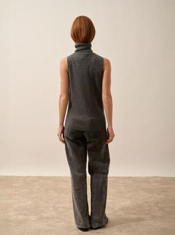Just Cashmere Kaszmirowy bezrękawnik "Violet" w kolorze antracytowym