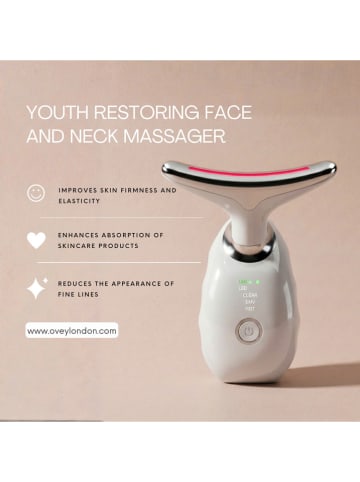 OVEY LONDON LED-Gesichts- und Nackenmassager in Weiß