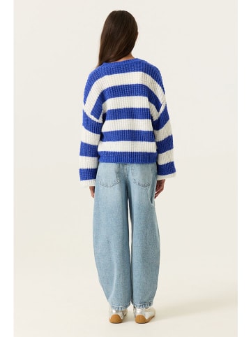 Garcia Pullover in Blau/ Weiß