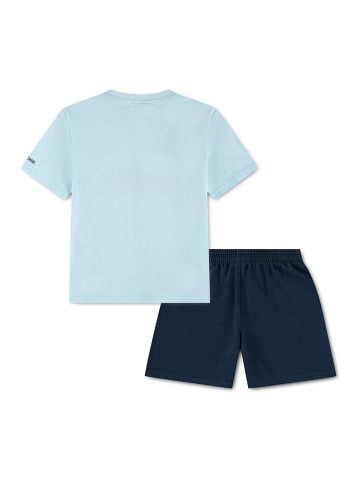 2tlg. Outfit in Hellblau/ Dunkelblau