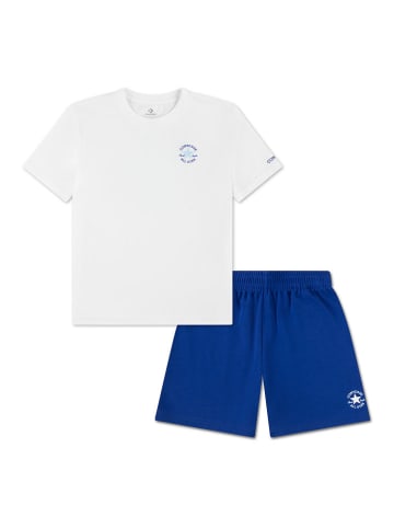 2tlg. Outfit in Weiß/ Blau